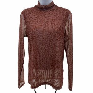 Anthropologie Sheer Top NWT Orange Red Women’s M
